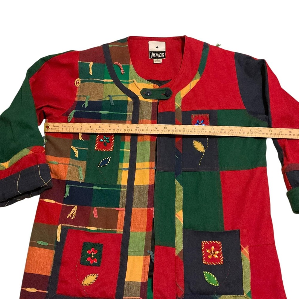 Vintage 90s Yak Magik Patchwork Jacket XL – Folk Art Coat - Picture 13 of 16